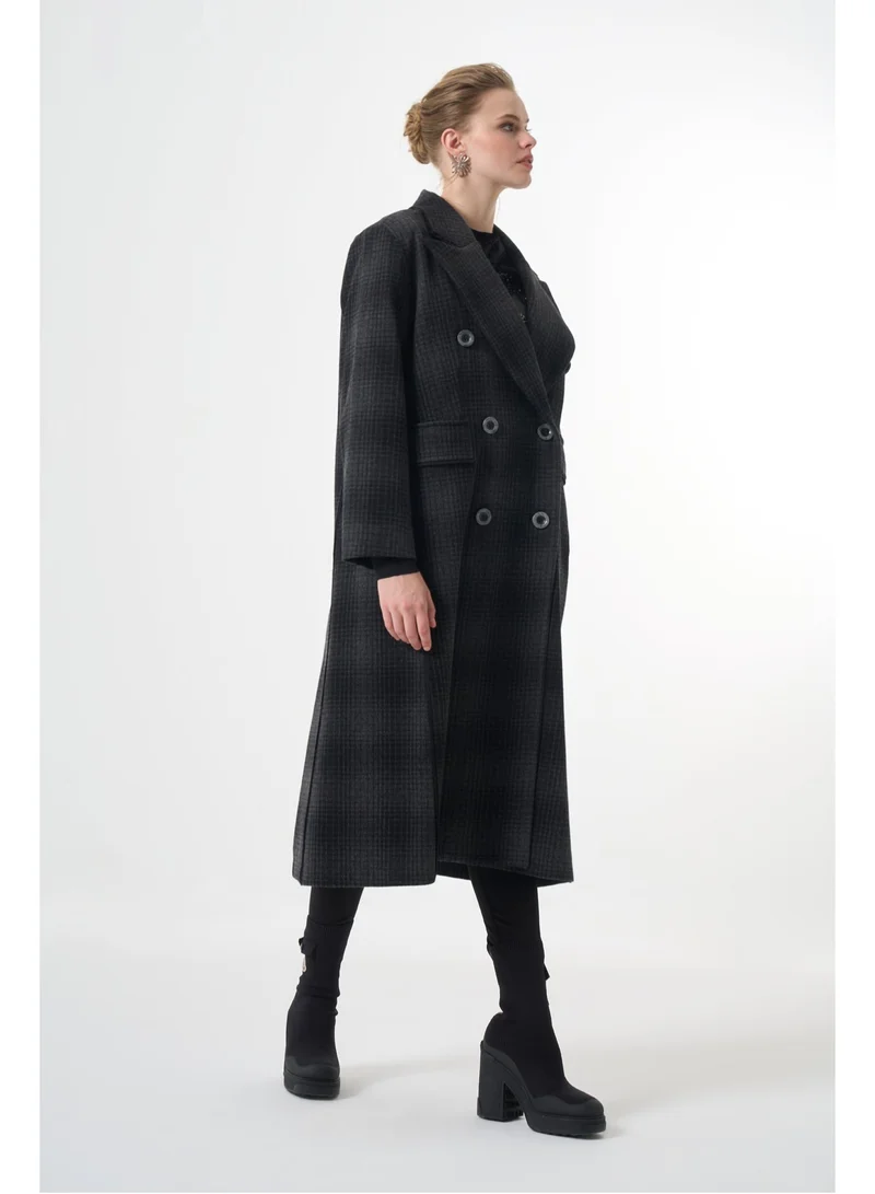 MissWhence Double-breasted Overcoat - Grey