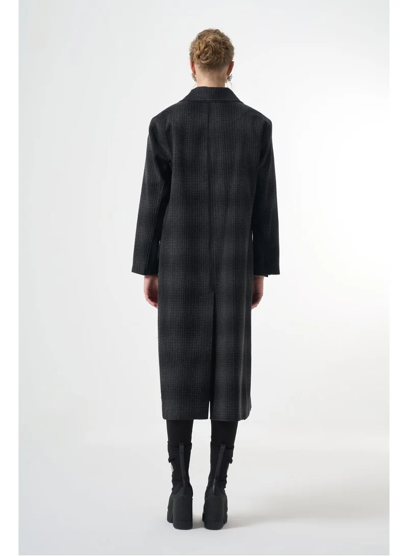 MissWhence  Double-breasted Overcoat - Grey for Women | Best Price UAE