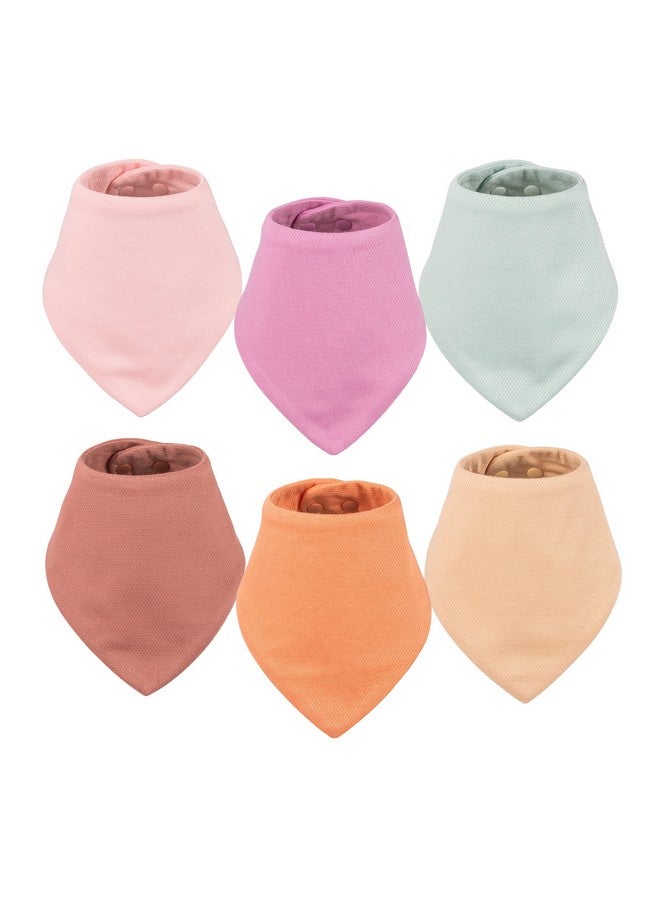 Tiny Twinkle Bandana Scarf Bibs 6 Pack - Water Resistant And Absorbent Infant Drool And Teething Bandana Baby Bibs (Girl Set 6-Pack)  - Image 1