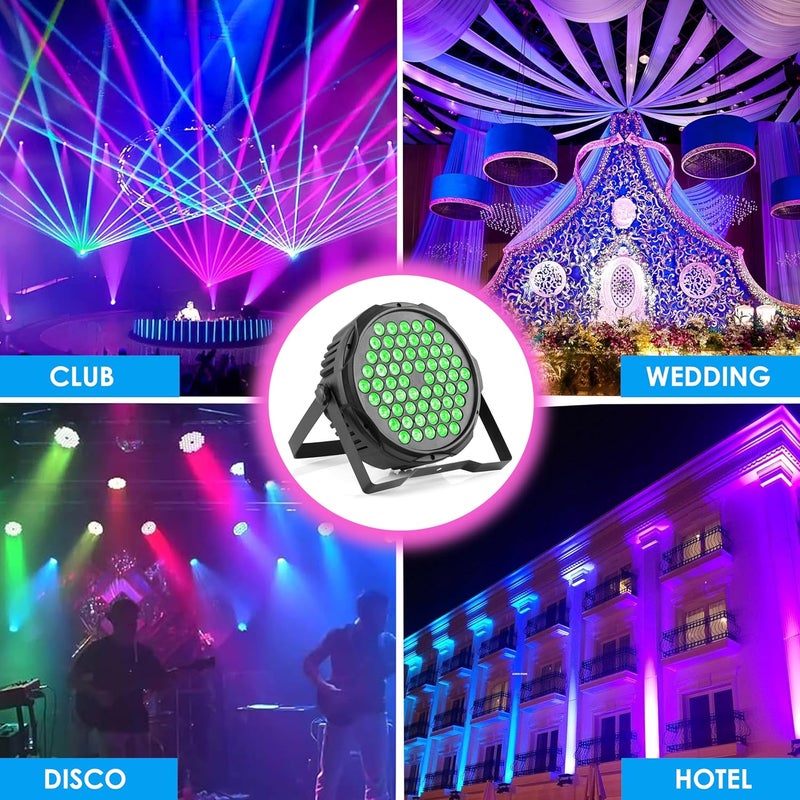 Gesto ضوء بار مسرح RGB - ضوء دي جي مع UV 6 في 1 يتغير لونه لاحتفالات الحفلات المنزلية، حفلات عيد الميلاد، عرض الديسكو، أضواء ديوالي، الفعاليات | ميزة DMX تتزامن مع الموسيقى (60 LED) - Image 2