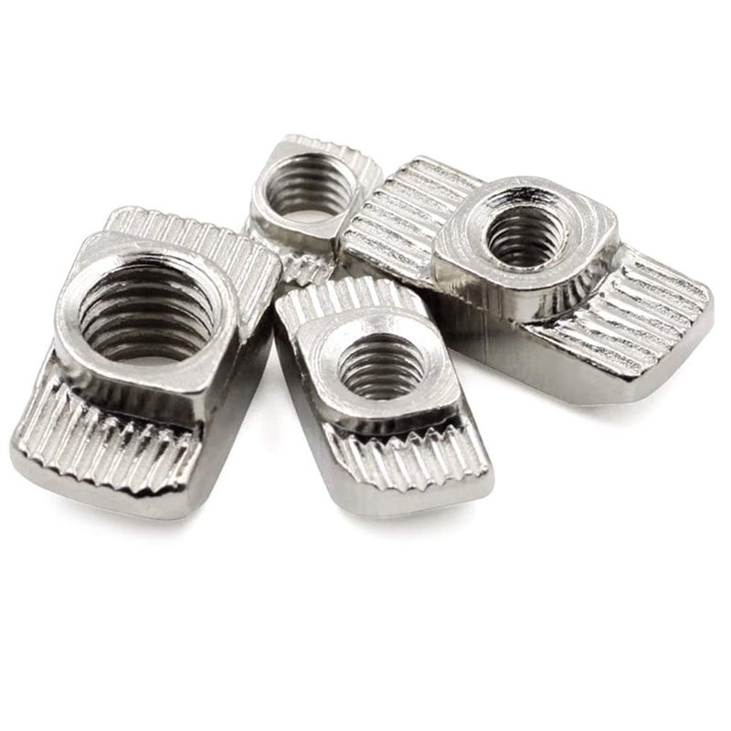 DGZ 100Pcs 3030 Series M6 T Nuts, T Slot Nut Hammer Head Fastener Nut, Nickel Plated Carbon Steel Nut for Aluminum Profile(3030 Series M6) - Image 4