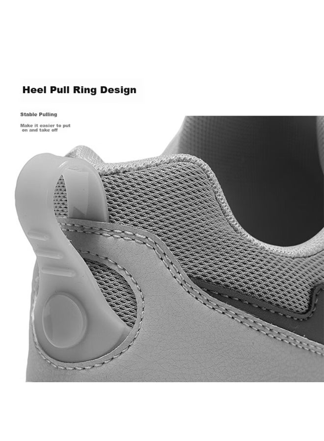 Hla Men's Comfortable Breathable Sports Shoes Men's All-match Casual Dad Shoes Men Q138 Light Grey Size 39 - Image 3