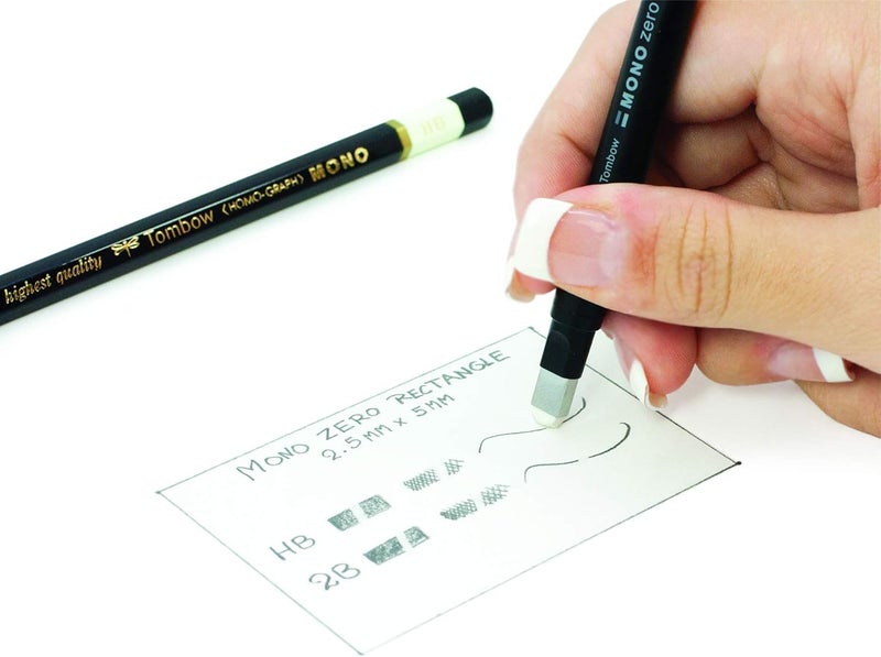 Tombow Mono Zero Square Shape Black Holder Eraser (EH-KUS11) - Image 5