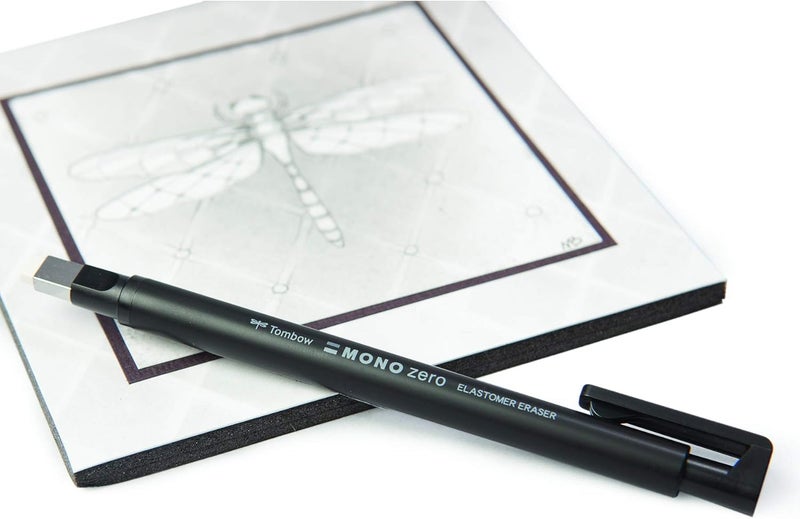 Tombow Mono Zero Square Shape Black Holder Eraser (EH-KUS11) - Image 3