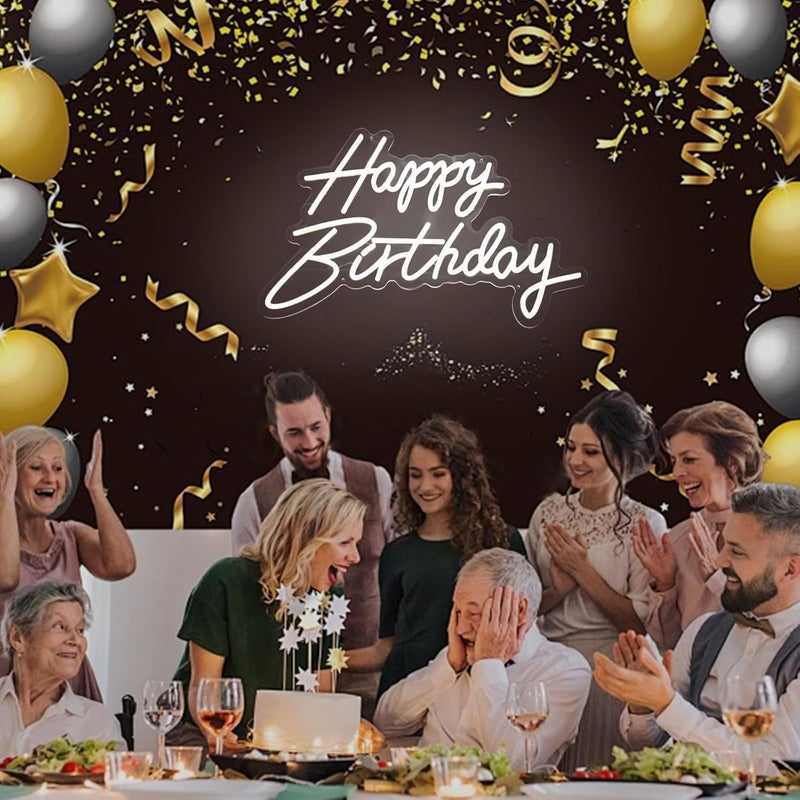 SLASA Happy Birthday LED Neon Sign 56x35 cm,  Wall LED Light for Celebrations - Image 4