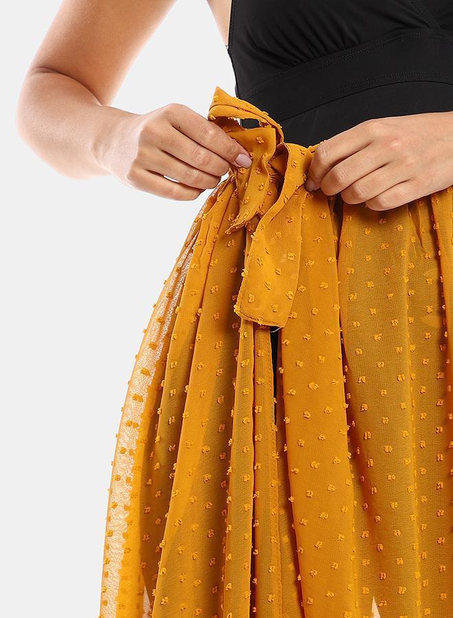kady Jamila women wrapped up self stitches cover up ,mustard-xxl - Image 4