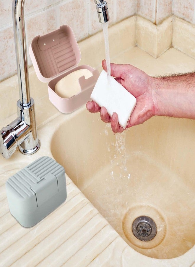 Dimeho 2 Pcs Soap Holder Box Portable Bar Soap Container Travel Leakproof Soap Storage Case Plastic Soap Dish with Lid Cover for Bathroom Shower Kitchen Sink Travel Camping Hiking Gym Outdoor - Image 5