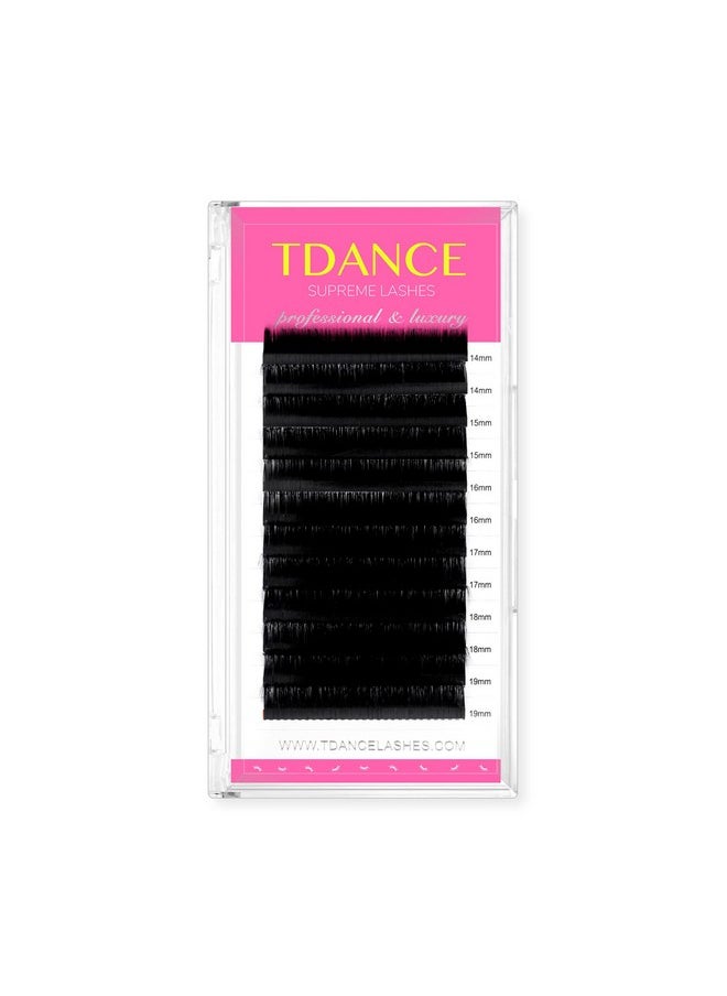 TDance - TDANCE Premium C CC D DD J B L Curl 0.03-0.18mm Thickness Semi Permanent Individual Eyelash Extensions Silk Volume Lashes Professional Salon Use Mixed 14-19mm Length In One Tray (D-0.05,14-19mm) - Image 1