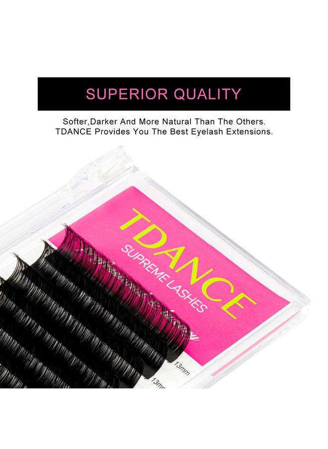 TDance - TDANCE Premium C CC D DD J B L Curl 0.03-0.18mm Thickness Semi Permanent Individual Eyelash Extensions Silk Volume Lashes Professional Salon Use Mixed 14-19mm Length In One Tray (D-0.05,14-19mm) - Image 1
