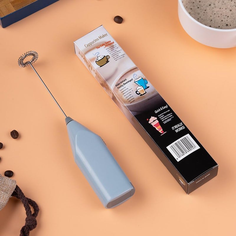 Silreck Hand Mixer Milk Frother for Coffee Frother Handheld Foam Maker with Stencils for Lattes, Electric Whisk Drink Mixer Mini Foamer for Cappuccino, Frappe, Matcha, Hot Chocolate Grey - Image 1