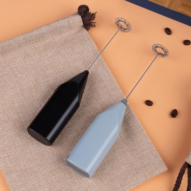 Silreck Hand Mixer Milk Frother for Coffee Frother Handheld Foam Maker with Stencils for Lattes, Electric Whisk Drink Mixer Mini Foamer for Cappuccino, Frappe, Matcha, Hot Chocolate Grey - Image 2