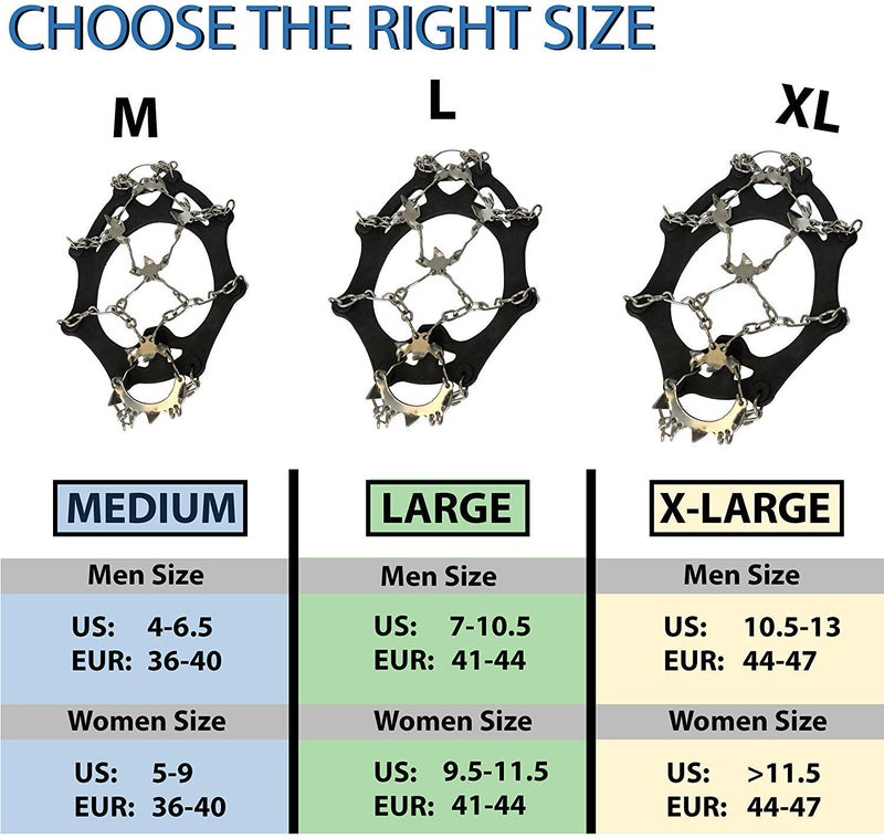 Limm Ice Snow Traction Cleats - XLarge Lightweight Crampon Cleats with Big Spikes - Anti Slip Walking Grips Fasten Quickly & Easily Over Footwear - Portable Ice Grippers for Shoes and Boots - Image 4