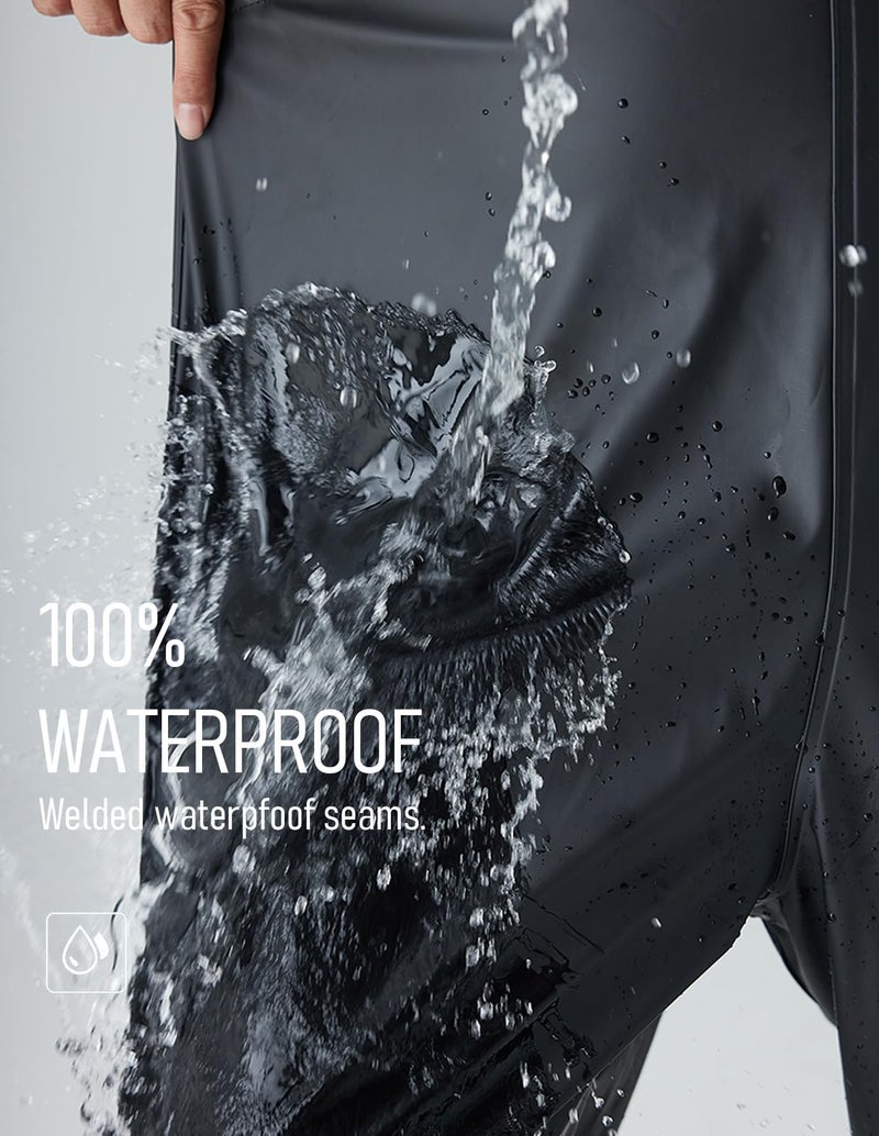 fit space Town & Field Waterproof Overall Rain Pants, Heavy-Duty Rubber Bib, Unisex Fit Workwear for Industrial, Fishing, Farming, Black, X-Large - Image 2
