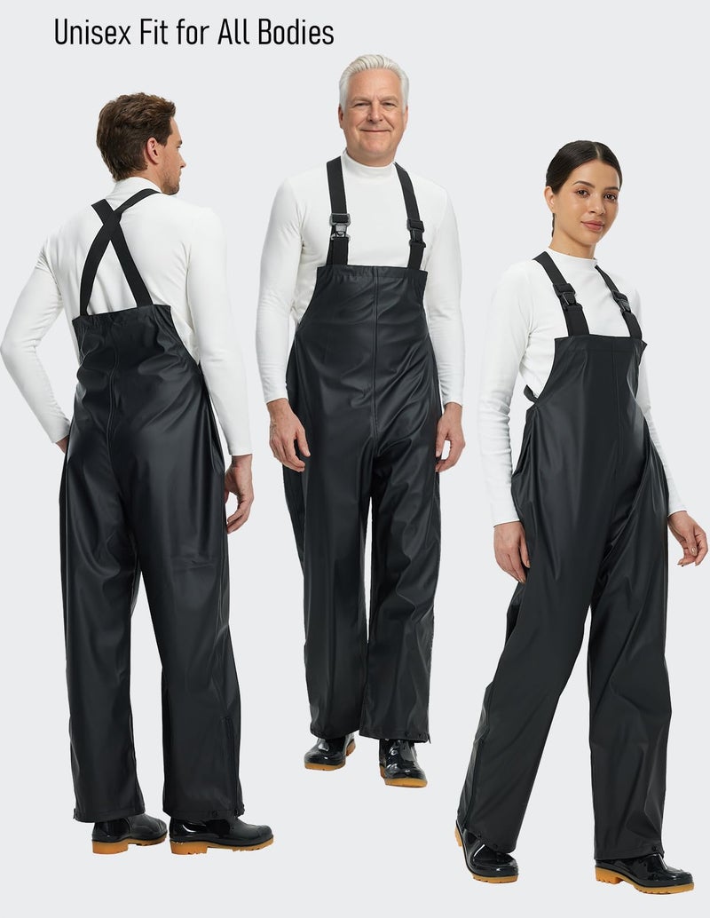 fit space Town & Field Waterproof Overall Rain Pants, Heavy-Duty Rubber Bib, Unisex Fit Workwear for Industrial, Fishing, Farming, Black, X-Large - Image 4
