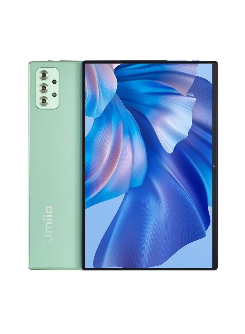 أوميو كمبيوتر لوحي ذكي يعمل بنظام Android، شاشة 10.1 بوصة HD+، ثنائي شريحة الاتصال، شبكة 5G، واي فاي، 4 جيجابايت رام، 128 جيجابايت روم، لعبة كاميرا مزدوجة وموسيقى للأطفال - أخضر - Image 1
