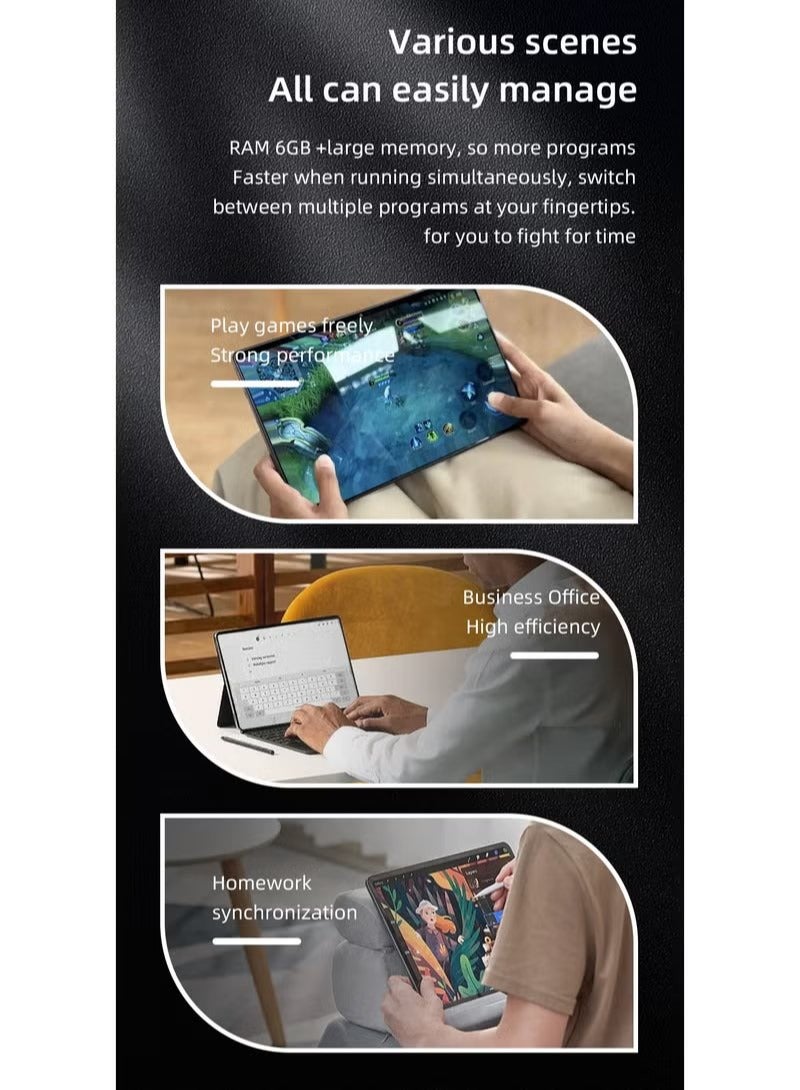 أوميو كمبيوتر لوحي ذكي يعمل بنظام Android، شاشة 10.1 بوصة HD+، ثنائي شريحة الاتصال، شبكة 5G، واي فاي، 4 جيجابايت رام، 128 جيجابايت روم، لعبة كاميرا مزدوجة وموسيقى للأطفال - أخضر - Image 4