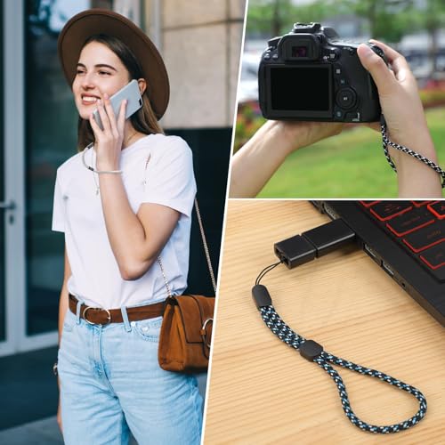 Techzere Pack of 6 Premium Adjustable Wrist Lanyard Strap for Mobile Phones Cameras USB Drives Keys – Durable Braided Nylon Hand Strap with Secure Lock Multicolour (Pack of 6) - Image 3