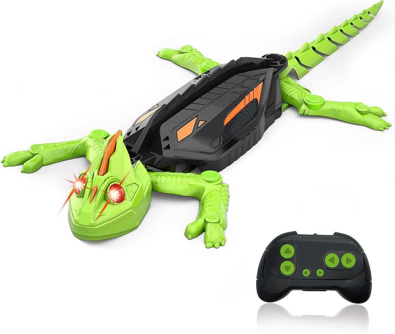 KASTWAVE Wall Crawler Gecko RC Toy, Remote Control Lizard with LED Eyes for Wall Climbing, Rechargeable Climbing Toy for Kids - Image 1
