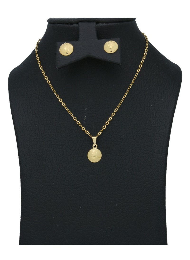 FK Jewellers Gold Circle Shaped Pendant Set 18KT  - Image 1