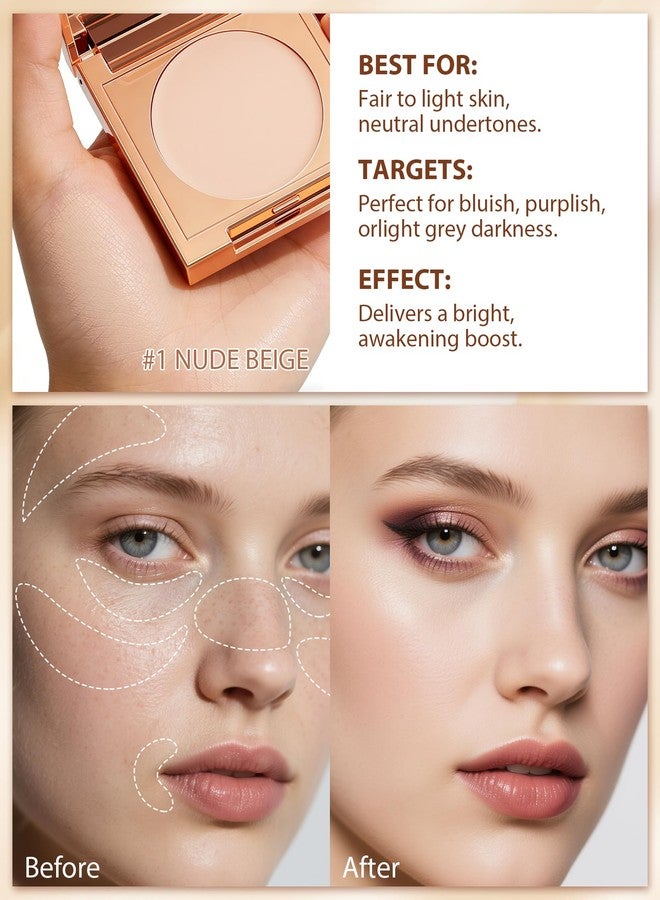 Lestpola Under Eye Concealer Brightener, Cream Colored Clay CC Undereye Corrector - Image 3