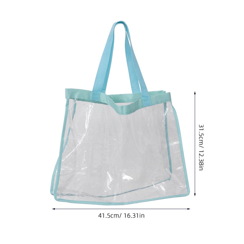 PVC Shopping Bag Portable Storage Bag Large Capacity Clear Beach Shoulder Bag Casual Handbag ( ) - Image 1