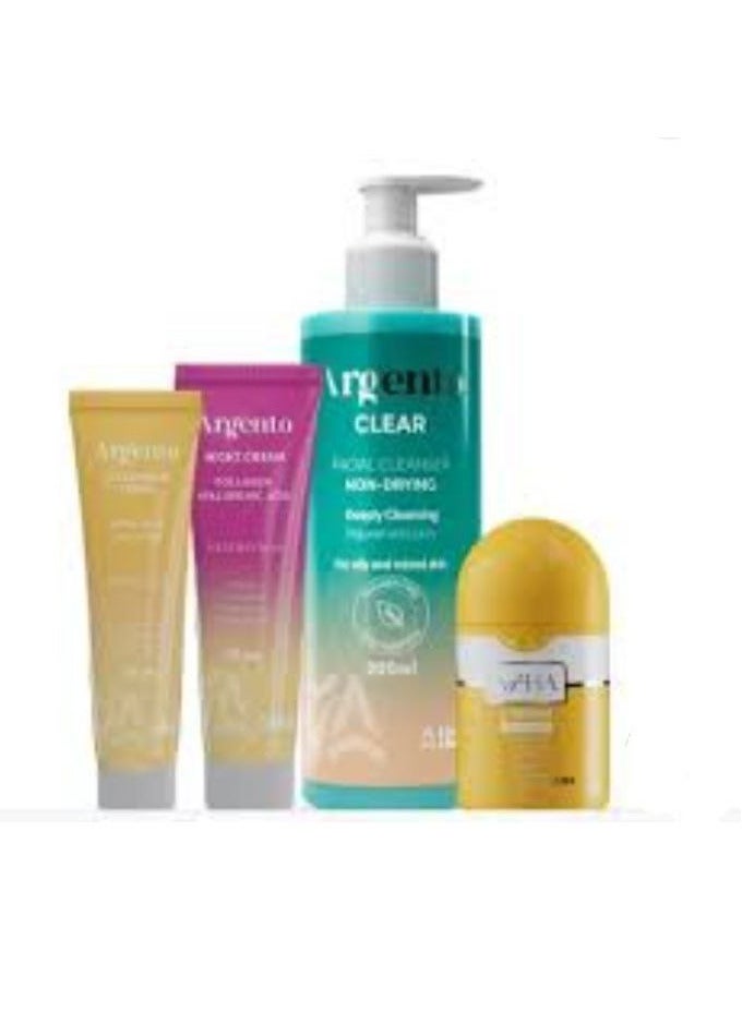 ARGENTO Argento 4-Piece Complete Care Set: Clear Cleanser 200ml, Night Cream, Eye Cream, and Vitamin C Serum  - Image 3