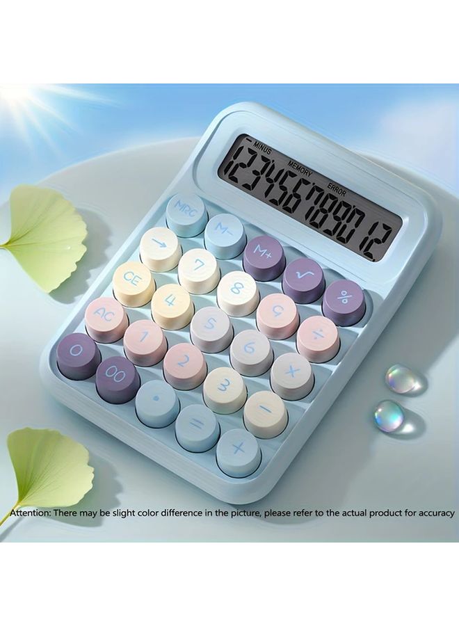 Blue Desktop Calculator With LED Display Sensitive Click Sound For Office And School Use - Image 1