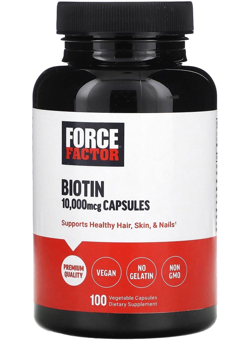 Force Factor Biotin 10000 mcg 100 Vegetable Capsules