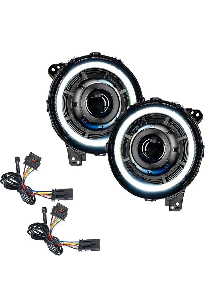 ريحني مصابيح أمامية لجهاز العرض JL من جيب رانجلر JL وGladiator JT 18-24 Oculus Bi-LED، وسويتشباك - Image 1