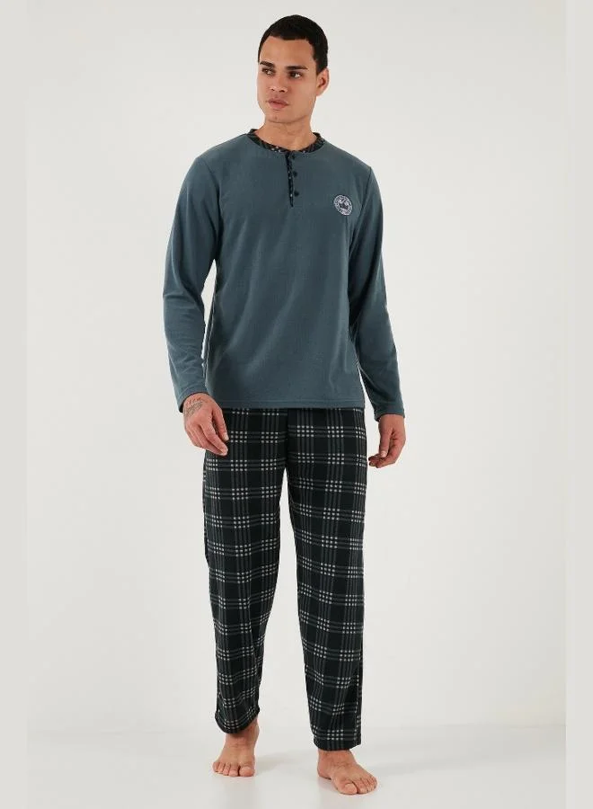 Buratti  Buratti Plaid Soft Texture Regular Fit Long Sleeve Pajama Set Men's PAJAMAS SET 609611030 for Men | Best Price UAE