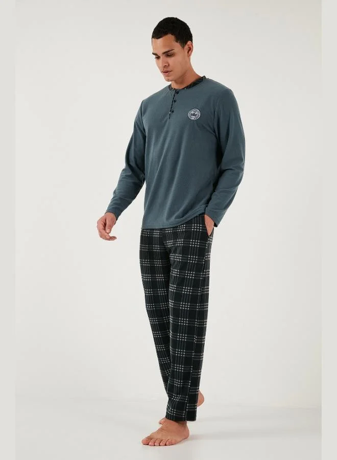 Buratti  Buratti Plaid Soft Texture Regular Fit Long Sleeve Pajama Set Men's PAJAMAS SET 609611030 for Men | Best Price UAE