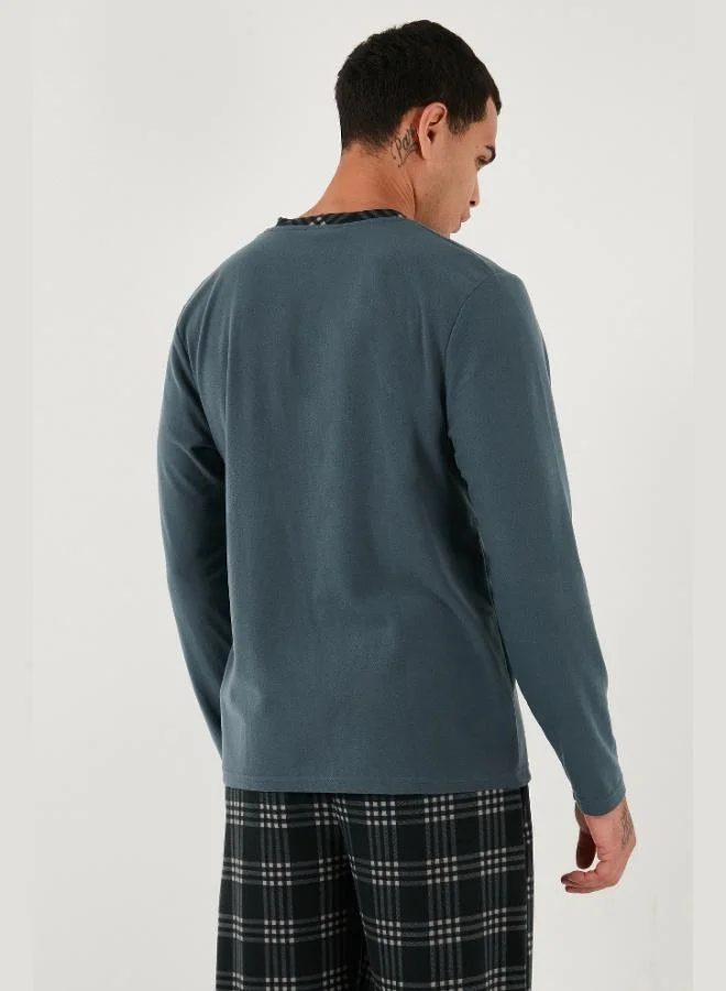 Buratti  Buratti Plaid Soft Texture Regular Fit Long Sleeve Pajama Set Men's PAJAMAS SET 609611030 for Men | Best Price UAE