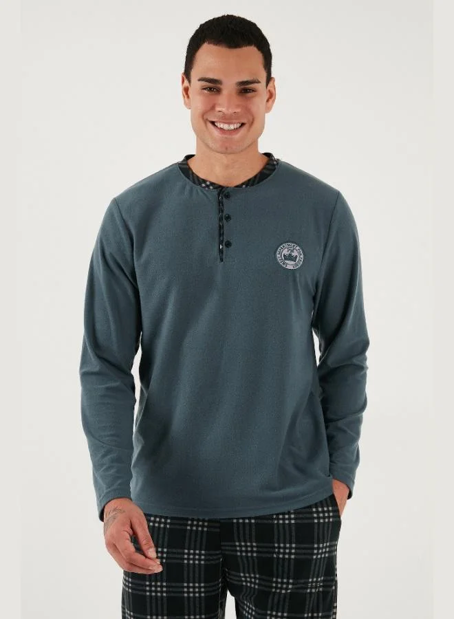 Buratti  Buratti Plaid Soft Texture Regular Fit Long Sleeve Pajama Set Men's PAJAMAS SET 609611030 for Men | Best Price UAE