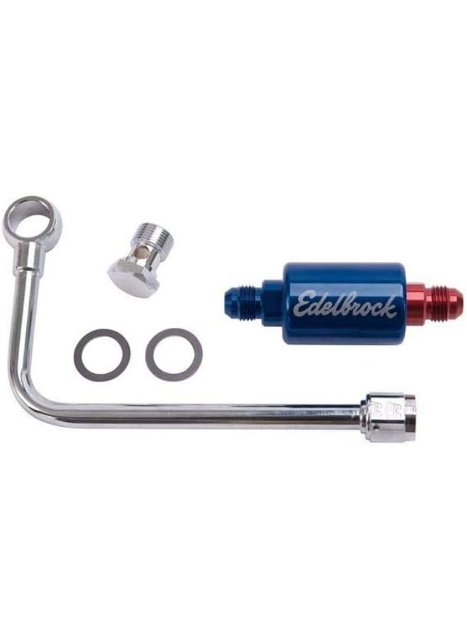 EDELBROCK Edelbrock 8134 Chrome Fuel Line, Red/Blue 