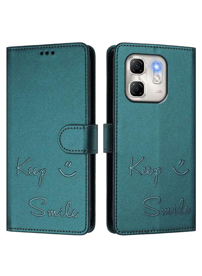 زبون جراب لهاتف Infinix Hot 50i 5G / Smart 9 4G جراب هاتف جلدي بنقش ابتسامة بتقنية RFID - Image 3