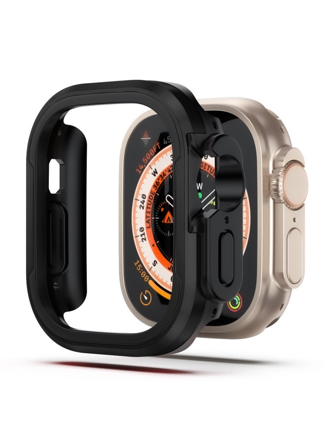 Watch S987654se Protective Case Metal Anti-fall Watch Case For 8ultra-Color:Black-Appearance Size:iwatch7/8/9 Generation Universal 45mm - Image 1