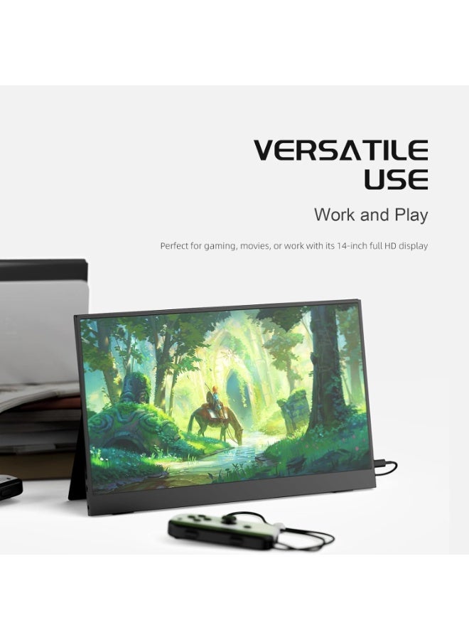 14″ Portable Monitor – Full HD 1080P Ultra-Slim Screen – Ideal for Gaming, Office & Travel Use - Image 3