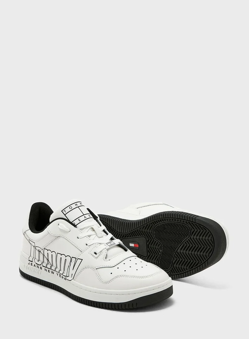 TOMMY JEANS Logo Print Lace Up Sneakers