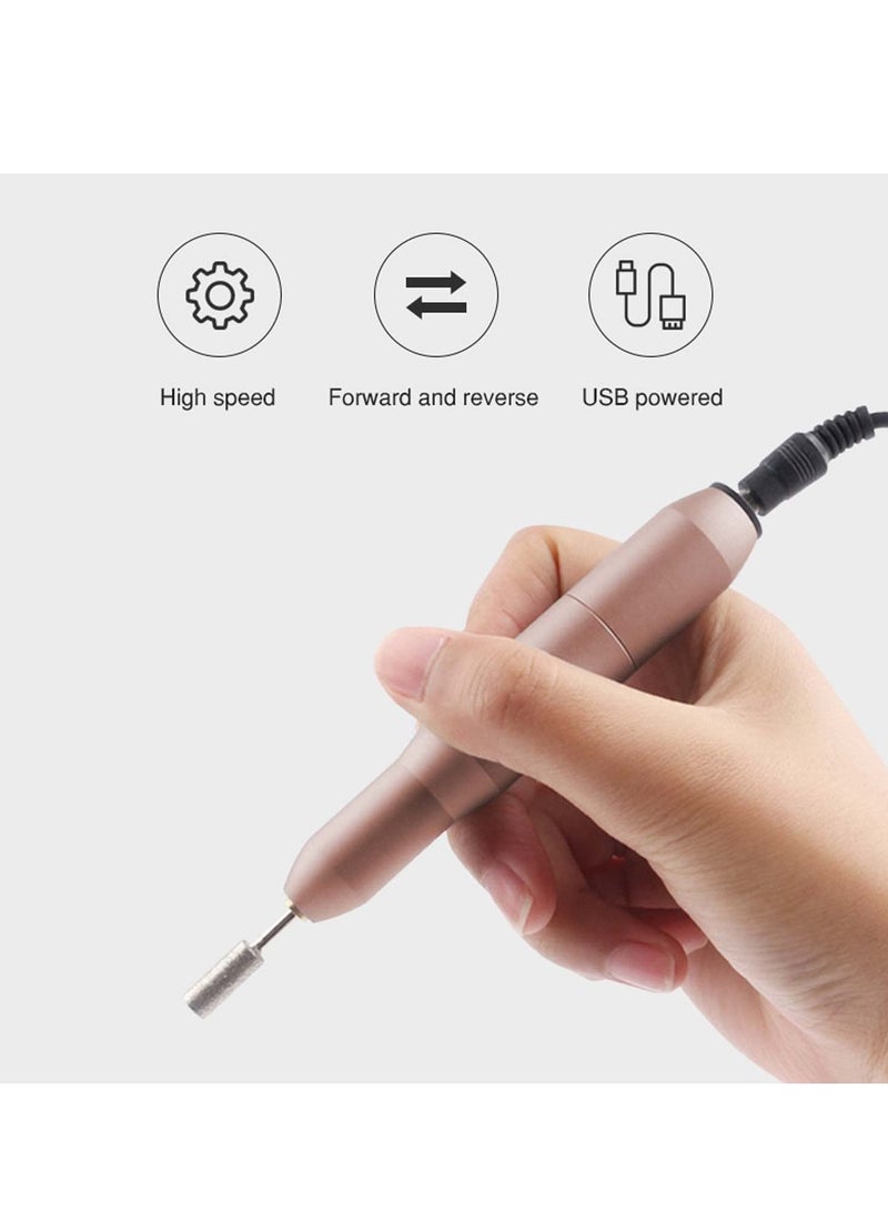 Excefore Electric Nail Files, Nail Drill Portable Electric Nail File 20,000 RPM with 6 Changeable Drills and Sand Bands for Exfoliating, Grinding, Polishing, Nail Removing, Acrylic Nail Tools - Image 5