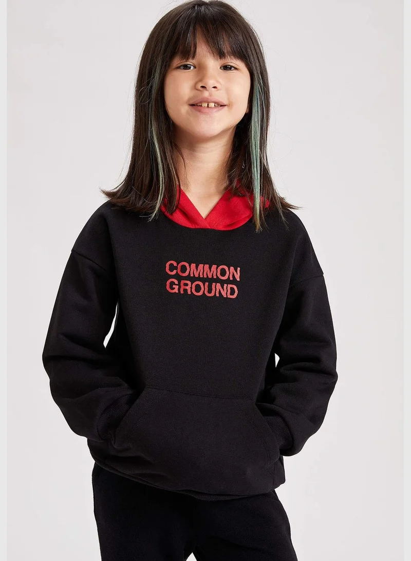 ديفاكتو Girl Knitted Relax Fit Crew Neck Sweat Shirt