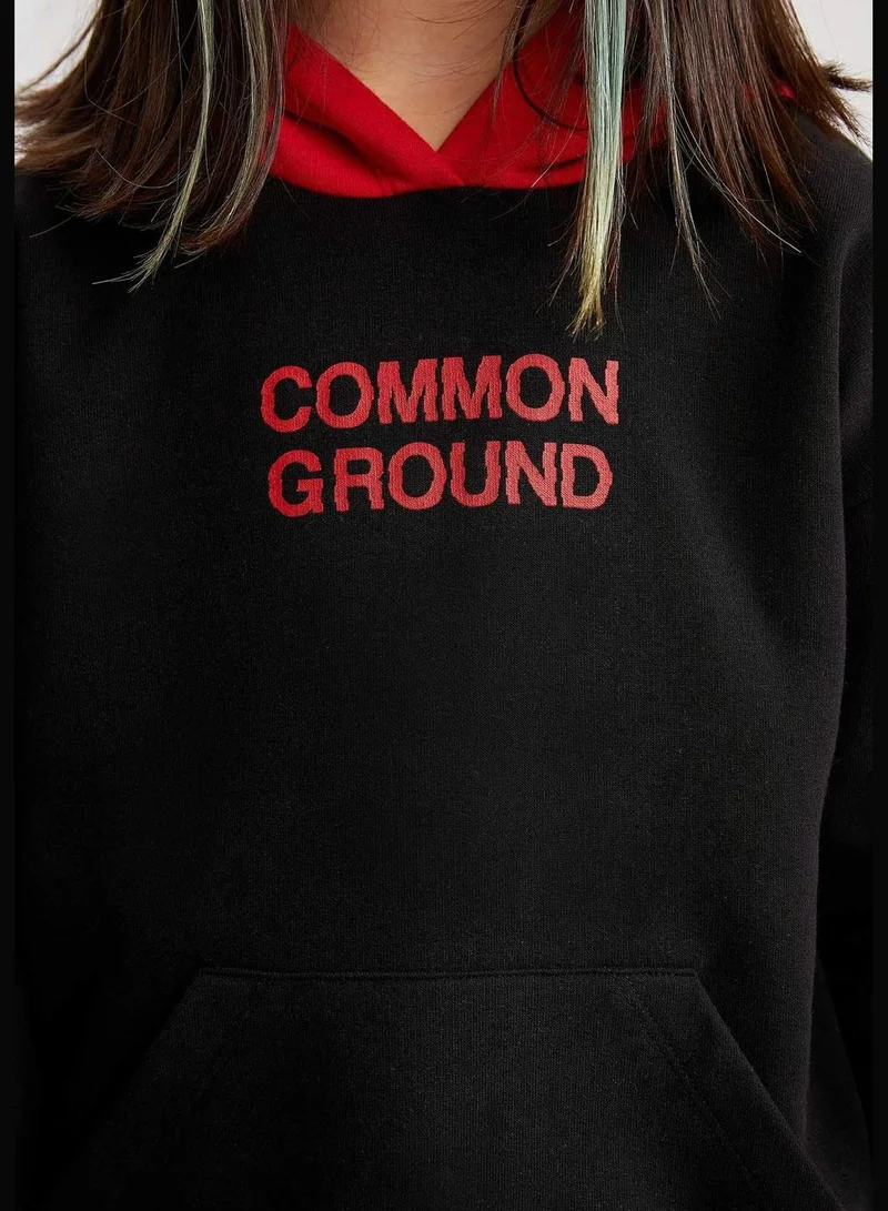 ديفاكتو Girl Knitted Relax Fit Crew Neck Sweat Shirt