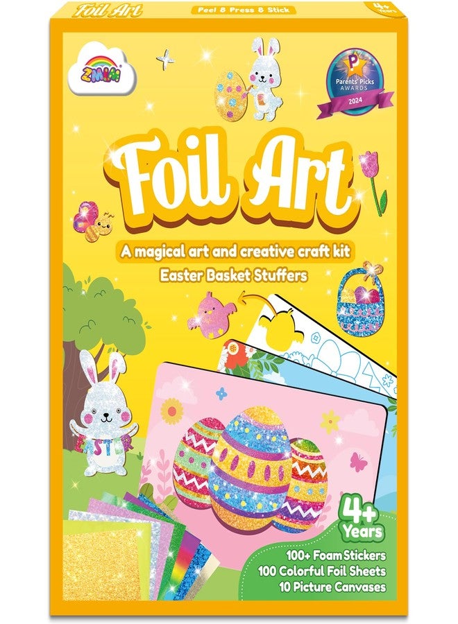 ZMLM Foil Art Kit for Kids - Easter Crafts for Kids 4-8 8-12 Gifts, Fun Mess Free Activity, Easter Basket Stuffers, Girls Boys Arts and Crafts Games Toys (Easter) - Image 1