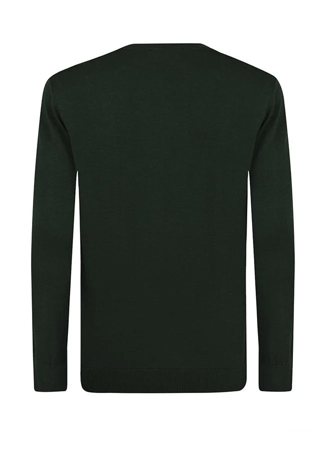 FELIX HARDY Green V-Neck Sweater for Men | Best Price UAE