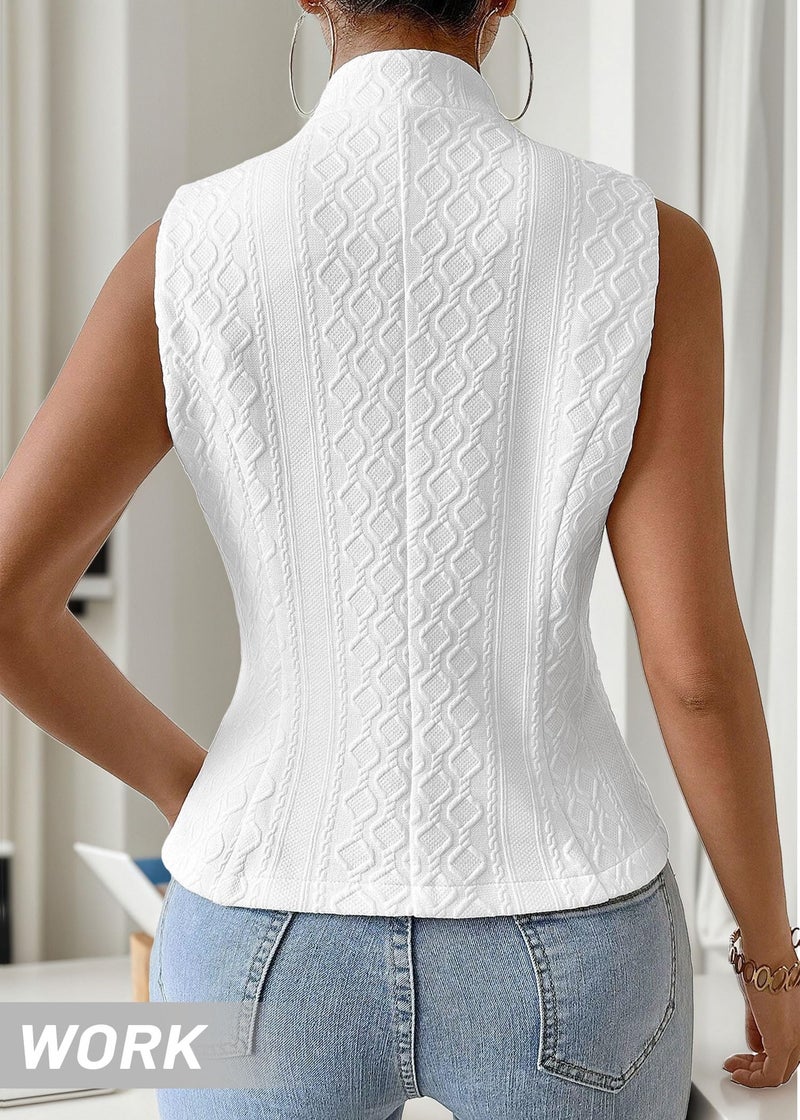 Mina Self Sleeveless Blazer Vest For Women 2026 Summer White Lightweight Womens Suits Vests Fashion Tops Fitted Petite Cute Short Summer Top Casual Trendy Dressy Classy Women's Blazers & Suit Jackets - Image 5