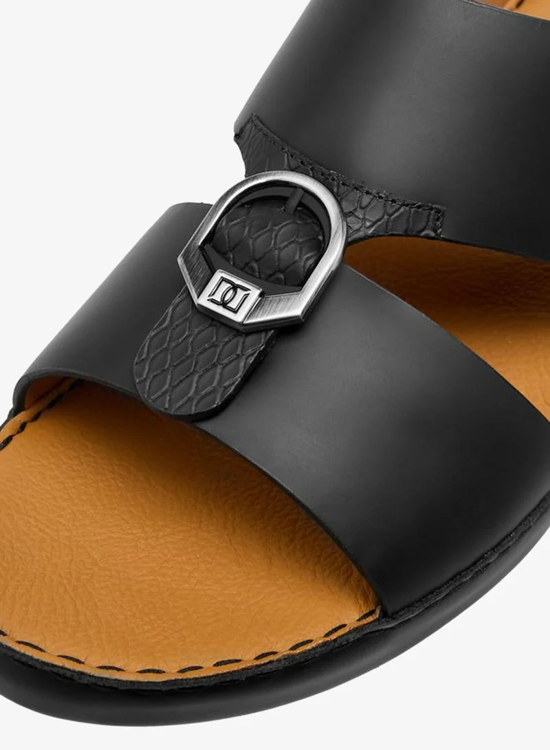 DUCHINI BLACK Men Buckle Accent Arabic Sandals Ramadan Collection for Men | Best Price UAE