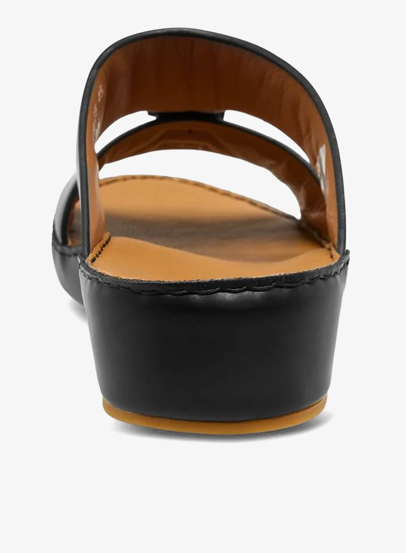 DUCHINI BLACK Men Buckle Accent Arabic Sandals Ramadan Collection for Men | Best Price UAE