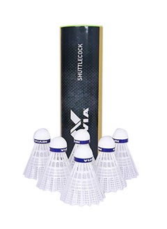 Nivia 702 Nylon Badminton Shuttlecocks | Medium Speed | High Quality | Cork With Blue Band | Pack of 6  - Image 1
