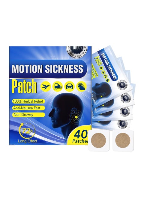 Motion Sickness Patches,80 Count(2 Box) Motion Sickness Patch for Cruise/Dizziness/Vertigo Behind Ear, Motion Sickness Patches for Kids and Adults, Sea Sickness Patches with Non Drowsy, Nausea Relief