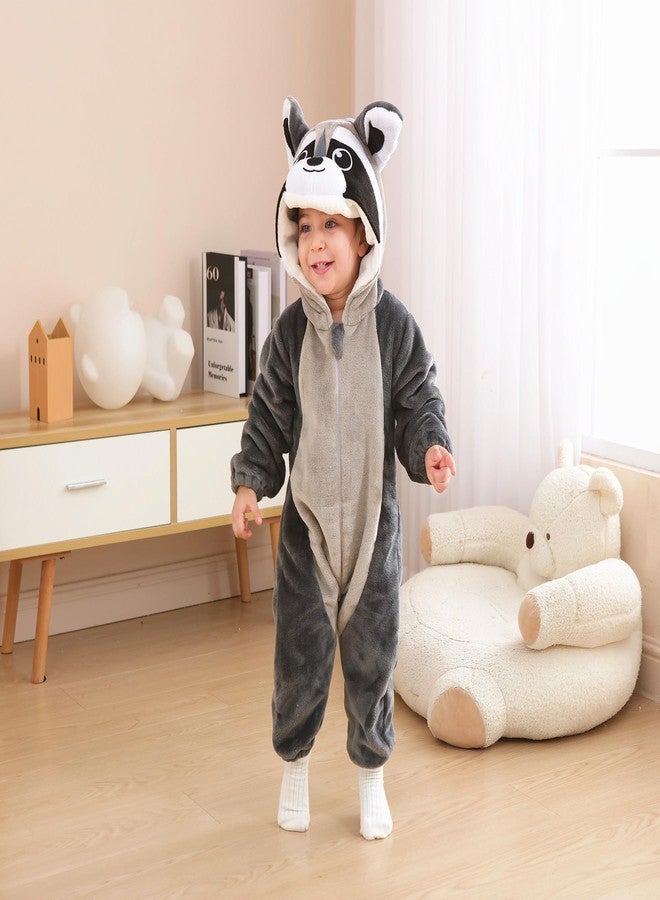 CuteOn Toddler Halloween Costume Onesie Cosplay Romper Christmas Infants Baby Costume Grey raccoon 2-3 Years - Image 4