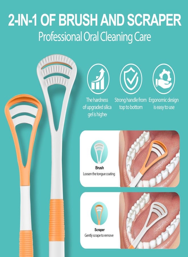 RONAVO Tongue Scraper (8pcs, Brushing and Scraping for Oral Care, 100% BPA Free Tongue Cleaner with Travel Carry Case for Family, Adults, Kids, Reduce Bad Breath for Oral Hygiene - Image 2